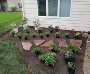 New planting laid out and ready to install